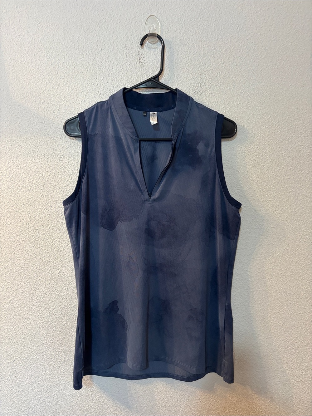 adidas Navy Sleeveless V-Notch Athletic Tank